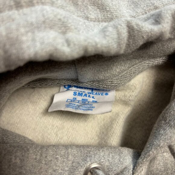 Champion Mens Reverse Weave‎ Hoodie Small Pullover Grey with Gold Lettering - Picture 2 of 13